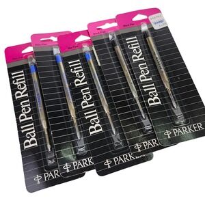 Parker Ball Pen Refills Blue Black Fine Point 5 Pack Vintage NOS